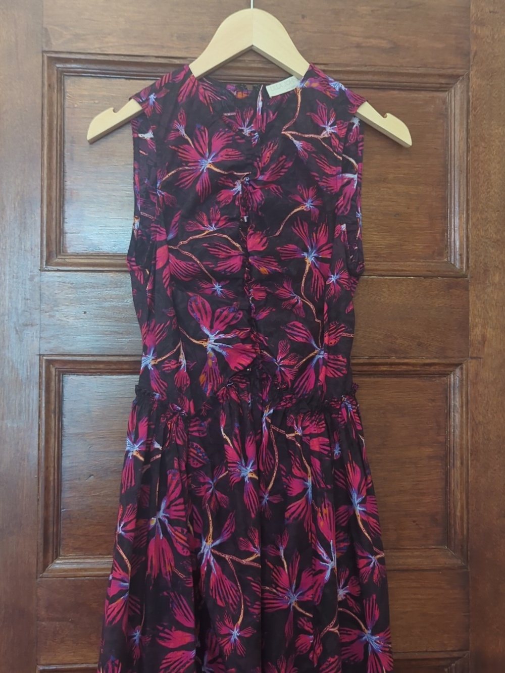 Ulla Johnson Pink Floral Mini Cotton Dress Boho Size Small - Picture 2 of 9